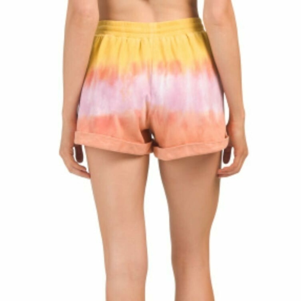 YOUNG FABULOUS BROKE Shorts Parker Tie Dye Cotton High Rise Yellow Women Medium - Picture 5 of 12